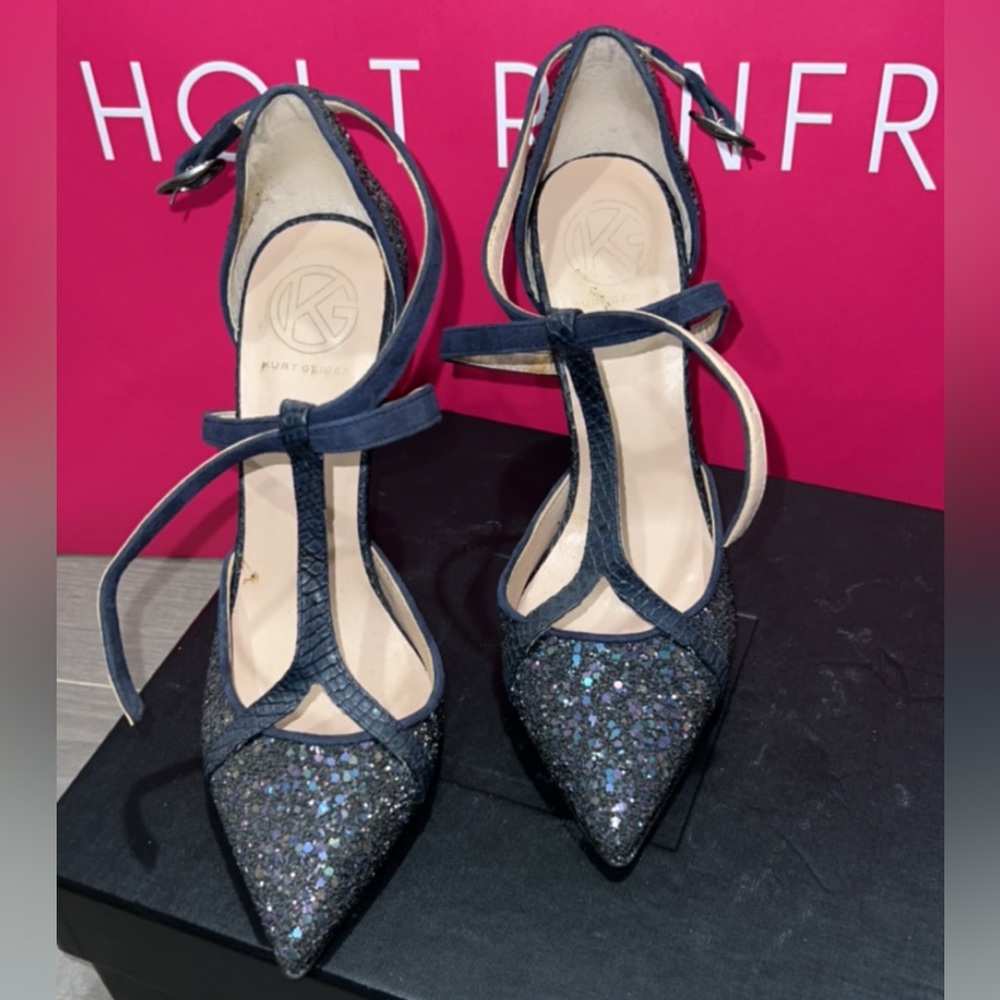 Kurt Geiger glitter heels in royal blue – size US 8 - Picture 4 of 7